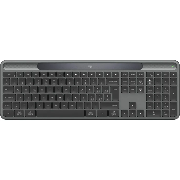 Logitech Signature Slim Solar+ K980, Wireless Tastatur mit QWERTY Layout, Italienisch, Graphit