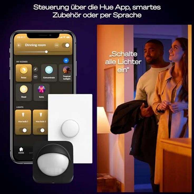 Philips Hue Aurelle White Ambiance, Smarte LED-Panelleuchte 60 cm x 60 cm, Weiß, 50.000 Weißtöne – Bild 5