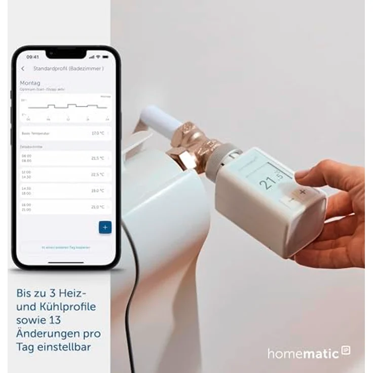 Homematic IP Smart Home Heizkörperthermostat - Flex, digitale Steuerung, Energie sparen, 160230A0 – Bild 2