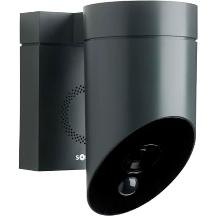 Somfy 1875326 Outdoor Camera anthrazit, WLAN-Außenüberwachungskamera mit 1080p Full HD, 110 dB Sirene, intelligenter Erkennung und Nachtsicht