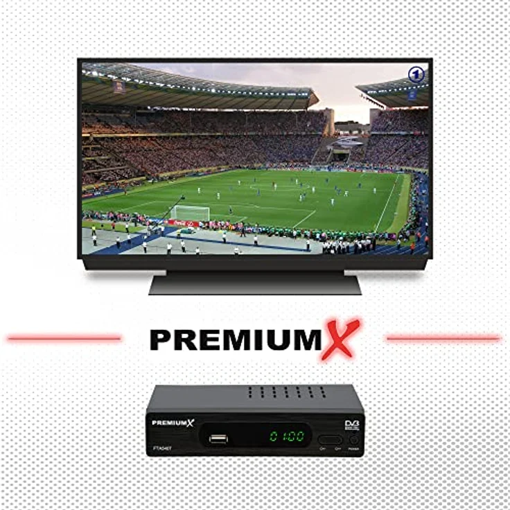 PremiumX FTA 540T, FullHD DVB-T2 TV Receiver mit H.265 HEVC, USB 2.0 Mediaplayer, HDMI, SCART, Auto Installation, 4000 Programmspeicherplätze – Bild 3