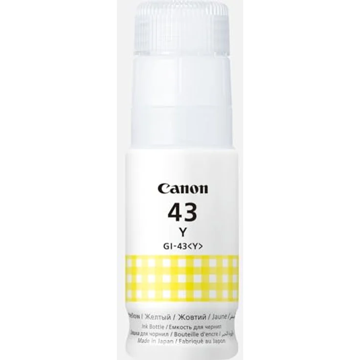 Canon GI-43 Tintenflasche gelb, original Nachfülltinte für Tintenstrahldrucker, kompatibel mit PIXMA G540 und G640 – Bild 1