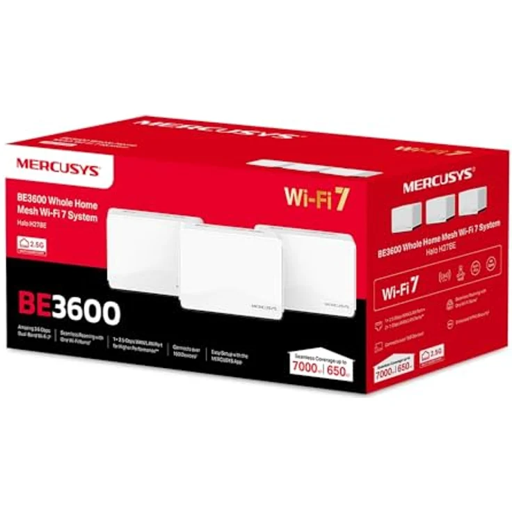 Mercusys BE3600 Halo H27BE, Wi-Fi 7 Mesh System (3er-Pack), bis zu 3600 Mbit/s, Dual-Band, Weiss – Bild 9