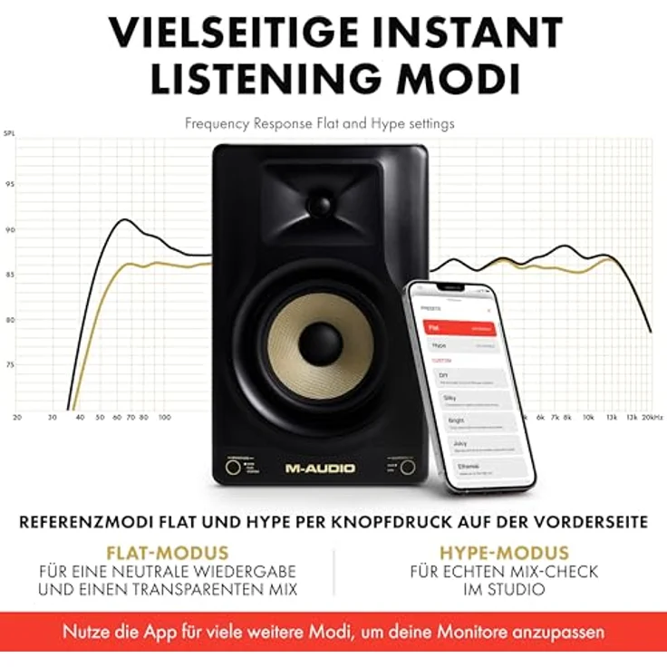 M-Audio Forty Sixty, 6.5 Zoll Studio Monitor Lautsprecher mit 100W Bi-Amp-Power, DSP Frequenzweiche, EQ, Bluetooth 5.3 und Creator-App – Bild 5