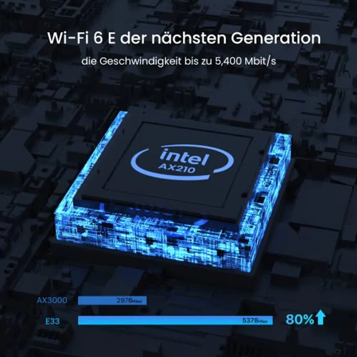 Tenda AX5400 WLAN Karte WiFi 6E - Tri-Band WLAN Bluetooth 5.2 Karte(6G/5G/2.4G) - PCIe WLAN Karte für PC - 5400Mbit/s WiFi Card mit Intel AX210 - Kompatibel mit Windows 11/10(64-bit) – Bild 3