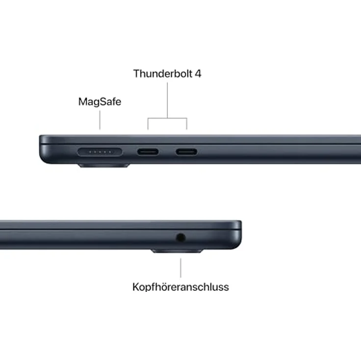 Apple Macbook Air 13.6" - M4 10-Core CPU 10-Core GPU - 16 GB - 512 GB SSD - Mitternacht 2025 – Bild 5