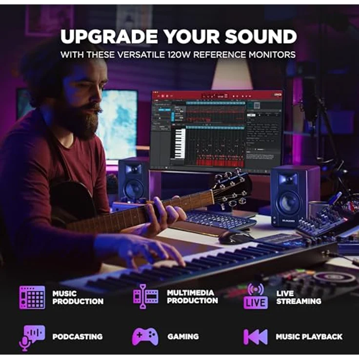 M-AUDIO BX3, 3.5-Zoll Studio-Monitore mit 120W Leistung, schwarzes MDF Gehäuse, Bassreflex-Design, Paar – Bild 2