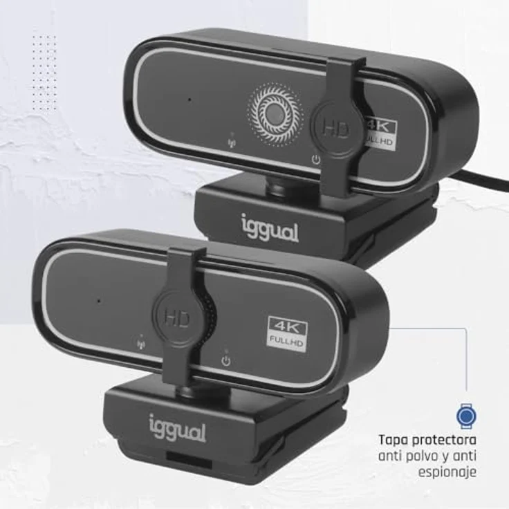 Iggual USB 4K UHD WC3840 Business Pro View, Webcam mit 8 MP, 3840 x 2160 Pixel, 30 fps, Autofokus, Stereo-Mikrofone – Bild 6