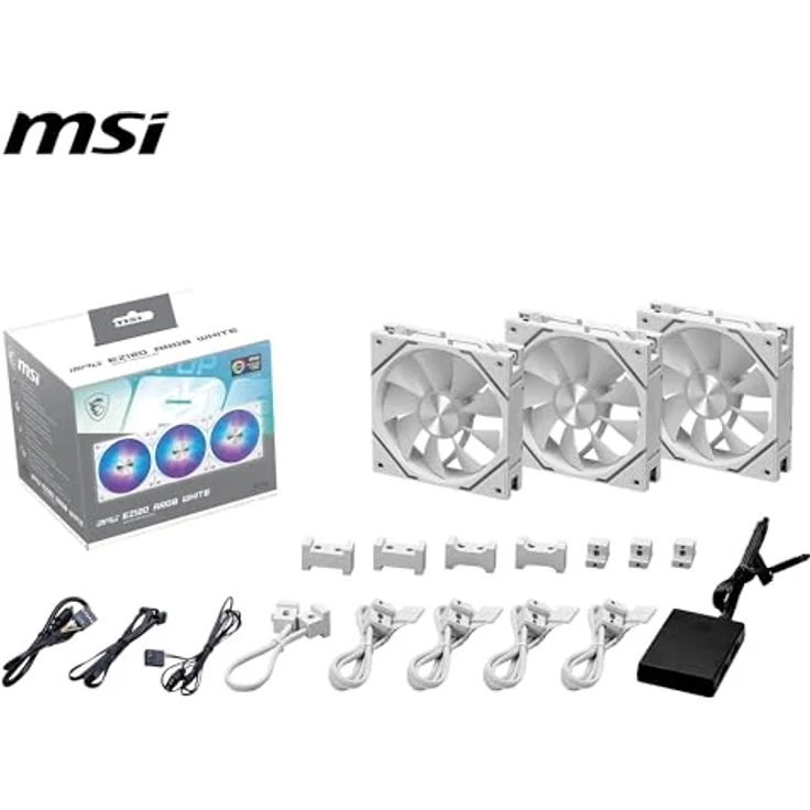 MSI MPG EZ120 ARGB WHITE-3W, 120 mm PC Lüfter mit RGB-Beleuchtung, 3er Pack, Weiss – Bild 7