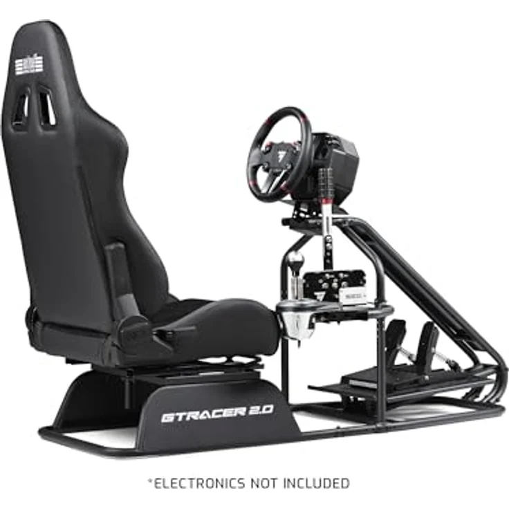 Next Level Racing GTRacer 2.0 Simulator Cockpit, ergonomischer GT-Rennsitz mit verstellbarer Pedalablage und integrierten Halterungen für Schalthebel und Handbremse – Bild 4