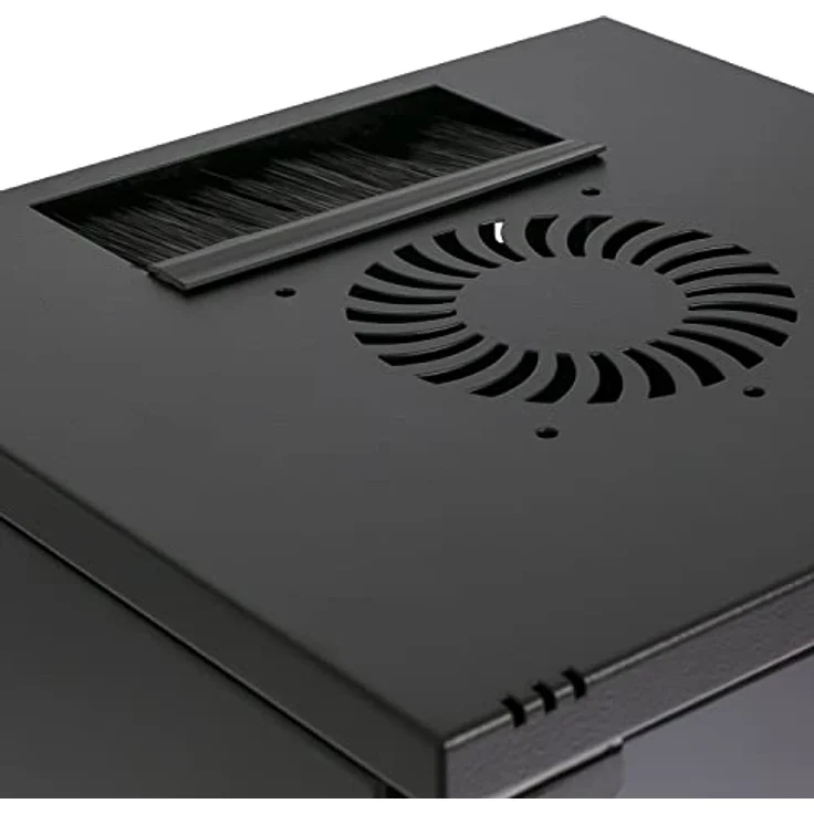 HMF 63406-02 Netzwerkschrank, Serverschrank 10 Zoll | 6 HE | Voll montiert | Glastür | Schwarz – Bild 4