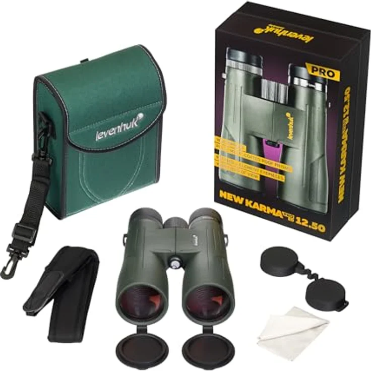 Levenhuk New Karma PRO ED 12x50, Fernglas mit 12-facher Vergrößerung, 50 mm Objektivöffnung, wetterfest nach IP67, ED Glaslinsen – Bild 2