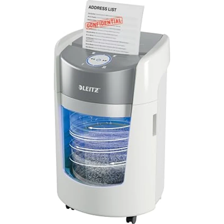 Leitz IQ OptiMax Small Office 350 P5, Aktenvernichter mit Mikro-Partikelschnitt, 70 Blatt Kapazität, Anti-Papierstau-Technologie, leiser Betrieb – Bild 2