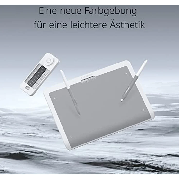 Xencelabs Medium Bundle SE, Grafiktablett mit 8192 Druckstufen, nebelweiss, aktive Fläche 26,2 x 14,7 cm, inklusive zwei Stiften und Shortcut-Fernbedienung – Bild 2