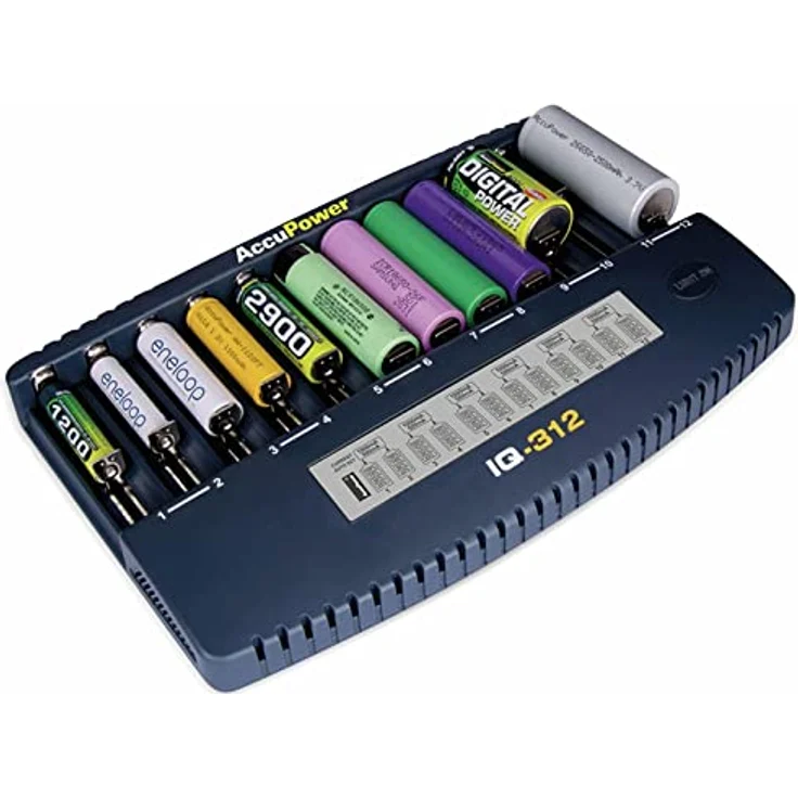 AccuPower IQ312 12-Kanal-Ladegerät Li-Ion/NI-Cd/NI-MH – Bild 2