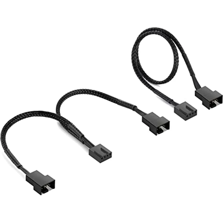 Poppstar 3-Pin Lüfter Kabel Set (15cm Y-Kabel (1x Buchse auf 2x Stecker) + 30cm Verlängerungskabel), zum Anschluss von Prozessor- und Gehäuselüfter an Mainboard