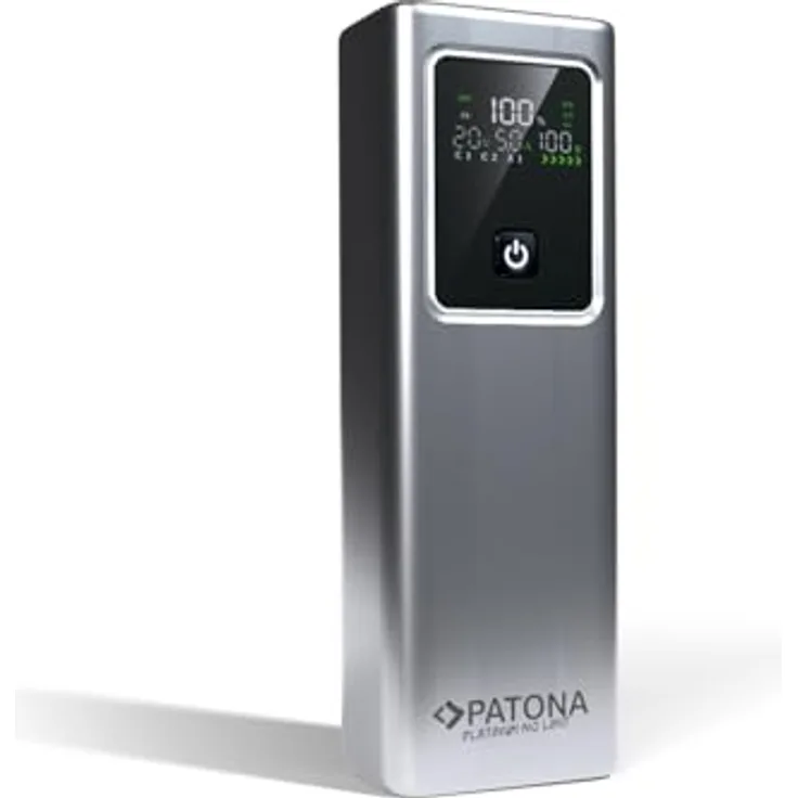 PATONA Platinum Powerbank Luxury One | 20.000mAh, 74Wh | PD100W, 2x USB-C, 1x USB-A, Schutzvorrichtungen gegen Überladung und Kurzschluss