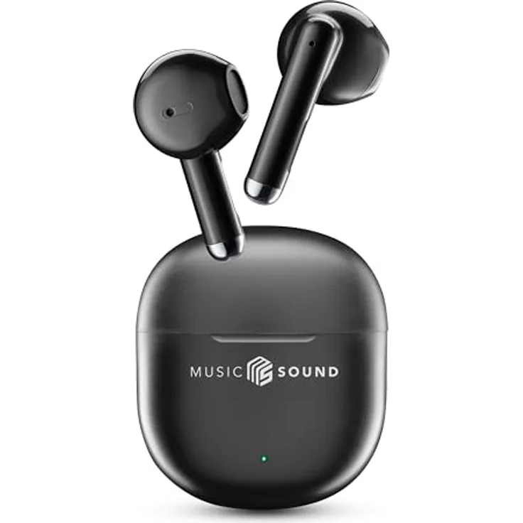 Music Sound Breeze, Kapselartiges Bluetooth-Headset, True Wireless Stereo (TWS), für Anrufe und Musik, 62 g, Schwarz