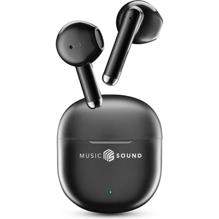 Music Sound Breeze, Kapselartiges Bluetooth-Headset, True Wireless Stereo (TWS), für Anrufe und Musik, 62 g, Schwarz – Bild 1