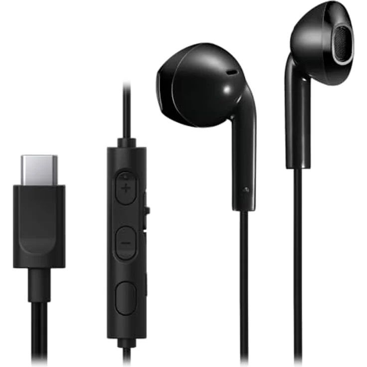 JVC HA-FR 17 USB-C In-Ohr-Kopfhörer mit Mikrofon, Schwarz – Bild 1