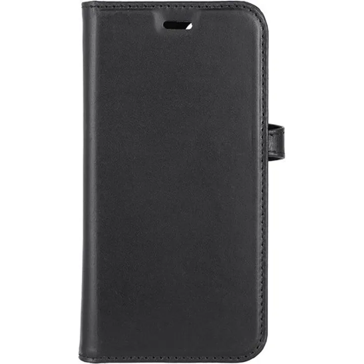Buffalo Wallet Case Black für iPhone 13/14, Handy-Schutzhülle in Schwarz mit Geldbörsenfunktion