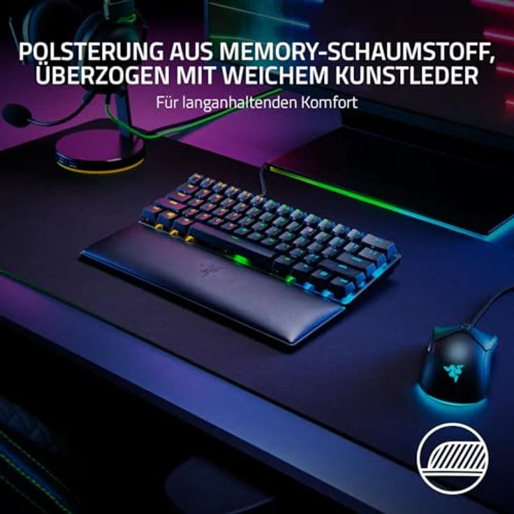 Razer Ergonomische Handgelenkauflage für Mini-Tastaturen, schwarz – Bild 3