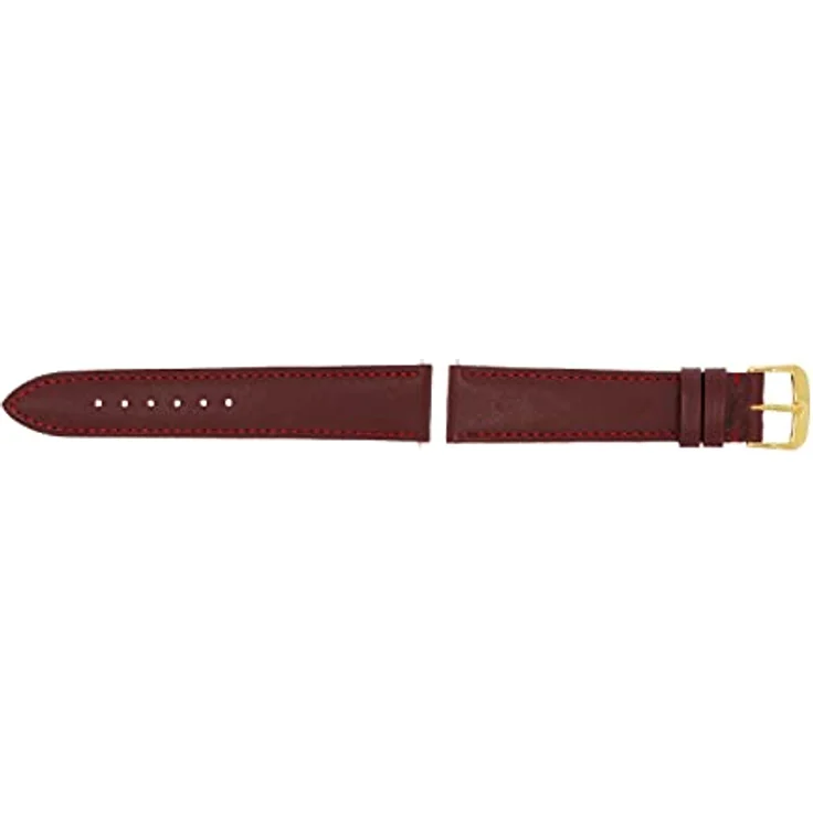 SELVA Uhrenarmband, 18 mm Leder, bordeaux mit goldener Schließe, für Smartwatch, made in Germany – Bild 2