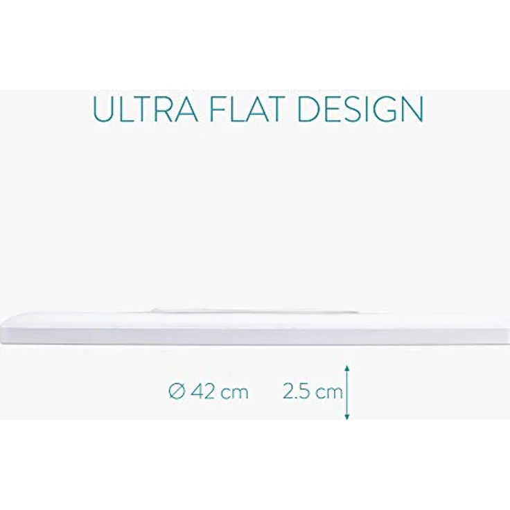 Navaris LED Deckenleuchte mit Hintergrundbeleuchtung - dimmbar - 22 Watt - 42 x 42 x 2,8cm - 4000K - Ultra flach quadratisch - Kunststoff, Neutralweiß – Bild 5