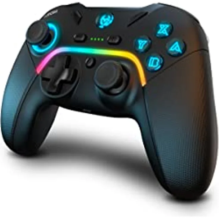 KROM Kayros, Kabelloser RGB-Multiplattform-Controller mit konfigurierbaren Rücktasten, Macro-Funktion und LED-Beleuchtung, Schwarz