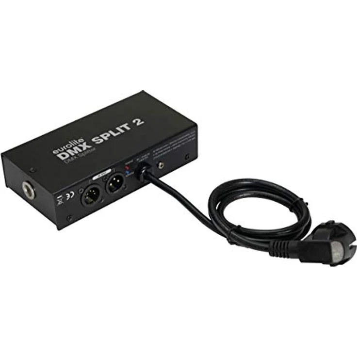 Eurolite DMX Split 2, 2-fach Splitter für Lichtsteuerung mit 3/5-poligen XLR-Anschlüssen, robustes Metallgehäuse und LED-Statusanzeigen – Bild 3