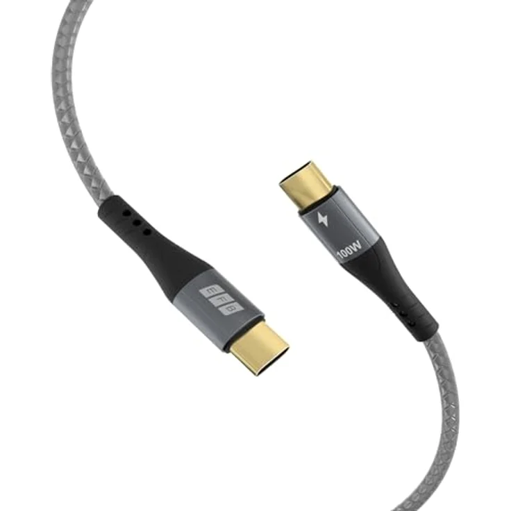 EFB USB-C Kabel, 100W PD 3.0, 10 Gbit/s, 4K Video, E-Marker Chip, 0,5m, grau – Bild 2