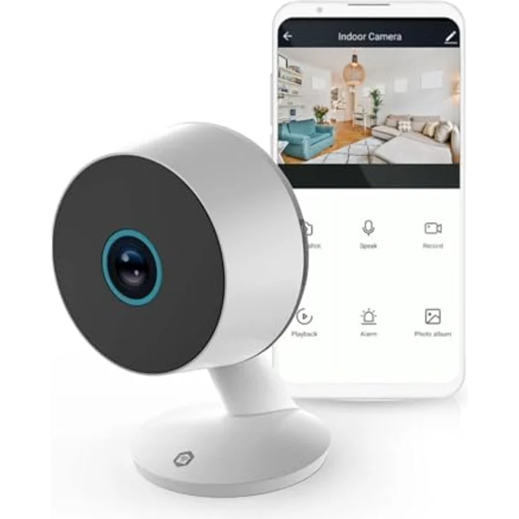 Nedis SmartLife Innenkamera, 3MP Full HD 1296p, Wi-Fi, Nachtsicht bis 10m, Bewegungserkennung, Weiß – Bild 1