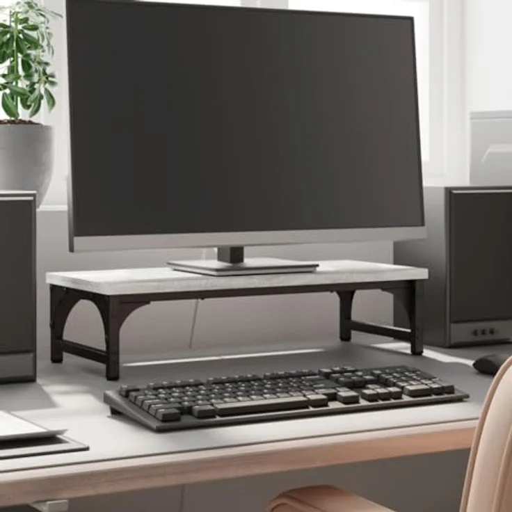 vidaXL Monitorständer Grau Sonoma 55x23x14 cm Holzwerkstoff mit ergonomischem Design – Bild 2