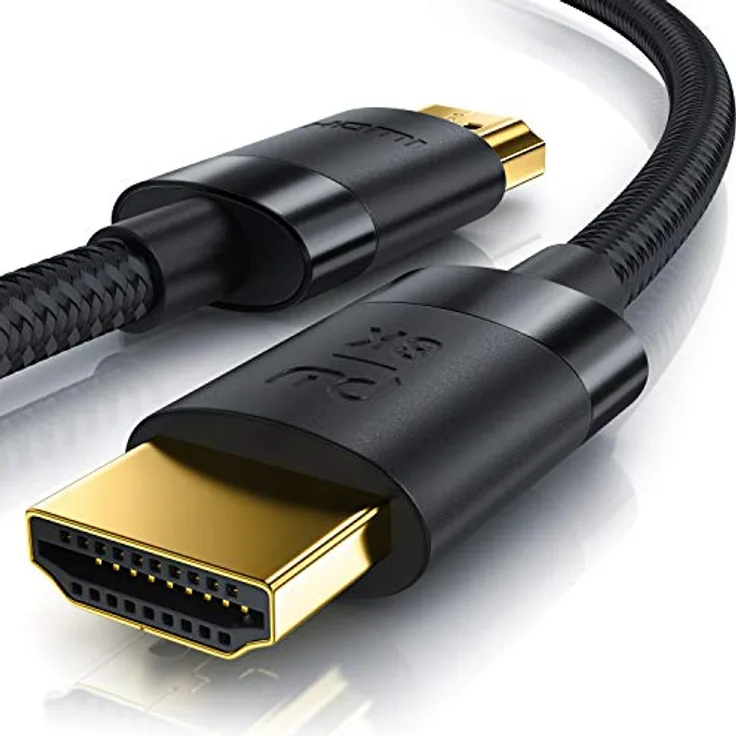 CSL - 8K HDMI Kabel 2.1-8K@60Hz 4K @ 120Hz DSC - HDTV 7680 x 4320 - UHD II - HDMI 2.1 2.0a 2.0b - 3D - Highspeed HDMI-Kabel Ethernet - HDR - ARC - Präzisionsstecker - kompatibel PC TV PS4 PS5 Xbox