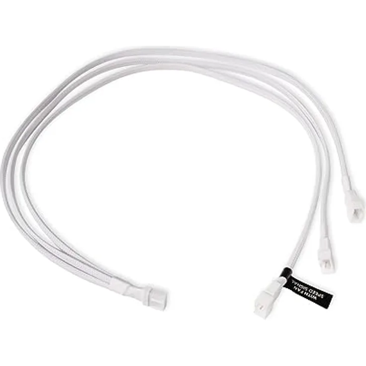 Alphacool 18727 Y-Splitter 4-Pin auf 3x 4-Pin PWM 60cm weiß Kabel Modding gesleevt