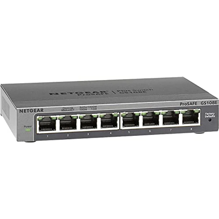Netgear GS108EV4 8-Port Smart Managed Gigabit Switch (up to 2000 Mbps, VLAN, QoS/DOS, IGMP snooping, fanless, metal chassis) – Bild 1