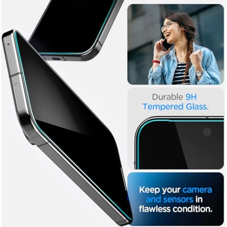 Spigen Glas.tR EZ Fit Sichtschutz Schutzfolie für Google Pixel 9/9 Pro, 2er Set, Privacy Schutz, kratzfest, 9H Härte – Bild 4