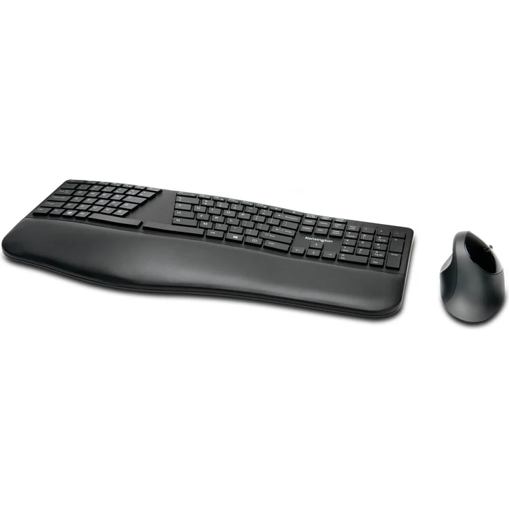 Kensington Pro Fit Ergo Wireless Keyboard and Mouse, ergonomische Tastatur und Maus in Schwarz