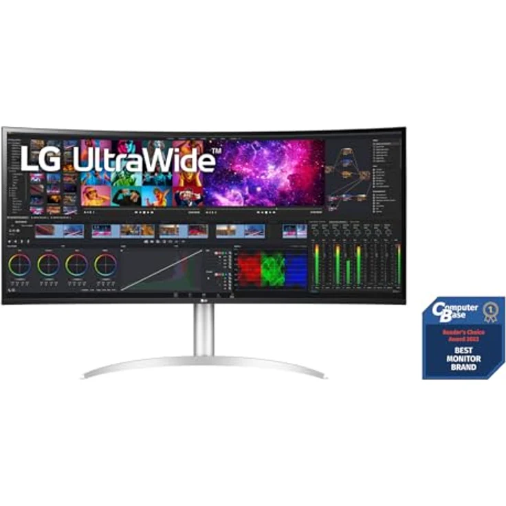LG 5K UltraWide Curved Monitor 40WP95X-W 94,7 cm - 39,7 Zoll, 5120 x 2160, Nano IPS, HDR 10, Thunderbolt 4, Silber – Bild 2