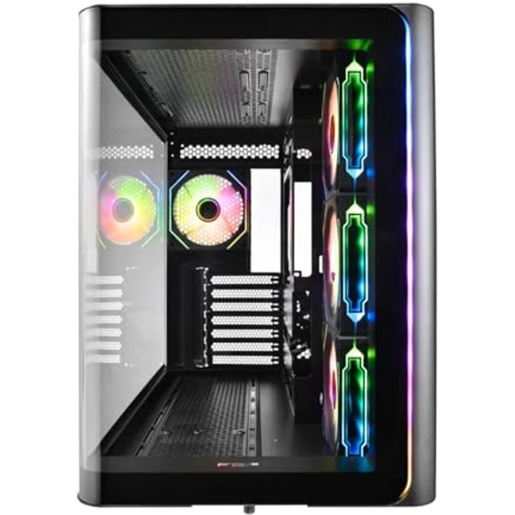 Fortron FSP GEH Midi M580-BA, PC-Gehäuse mit gehärtetem Glas, 4 ARGB-Lüftern, schwarz – Bild 3