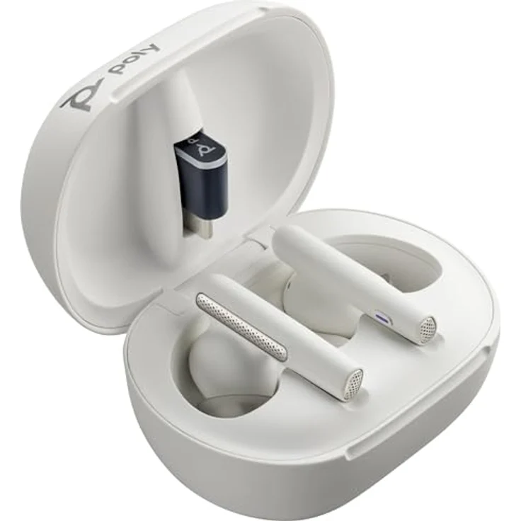 POLY oyager Free 60/60+, True Wireless In-Ear-Headset für Microsoft Teams, Weiß, Geräuschunterdrückung für Arbeit und Freizeit – Bild 3