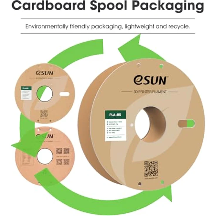 eSUN PLA+HS Filament 1.75mm, Hochgeschwindigkeitsdruck 3D Drucker Filament mit Maßgenauigkeit +/- 0.03mm, 1KG Spule (2.2 LBS), Lila – Bild 5