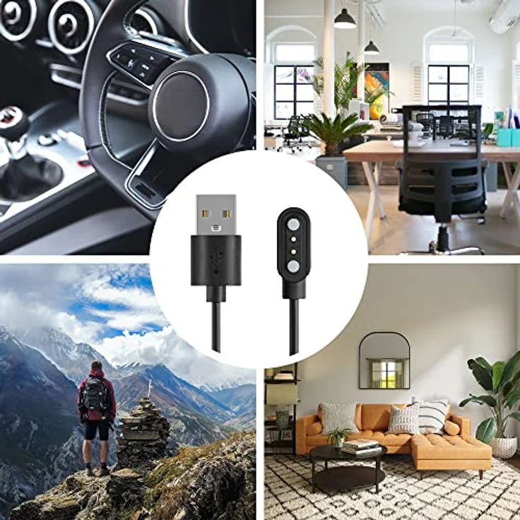kwmobile USB Kabel Charger für Blackview R30 Pro / R8 / R3 / R3 Pro / X2 / X1 / Letsfit / Fitpolo, 100 cm lang, schnelles Ladekabel in Schwarz – Bild 5