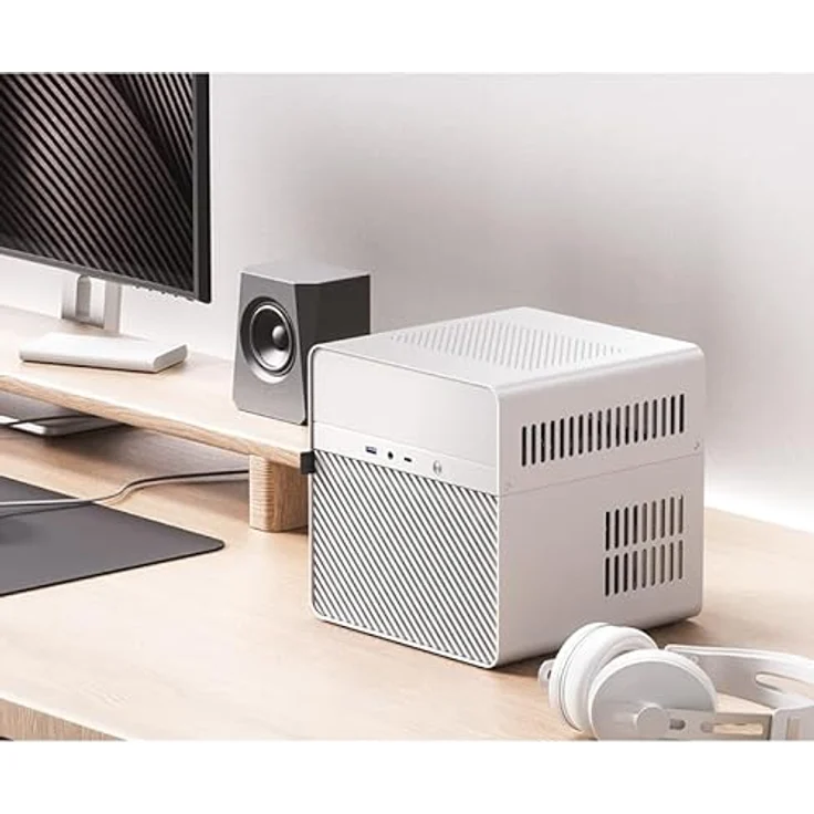 Jonsbo N2 PC-Gehäuse, NAS-Gehäuse, 5+1 Speicherplätze, Hot-Swapping-Technologie, Aluminium, Mini-ITX, Weiß – Bild 4