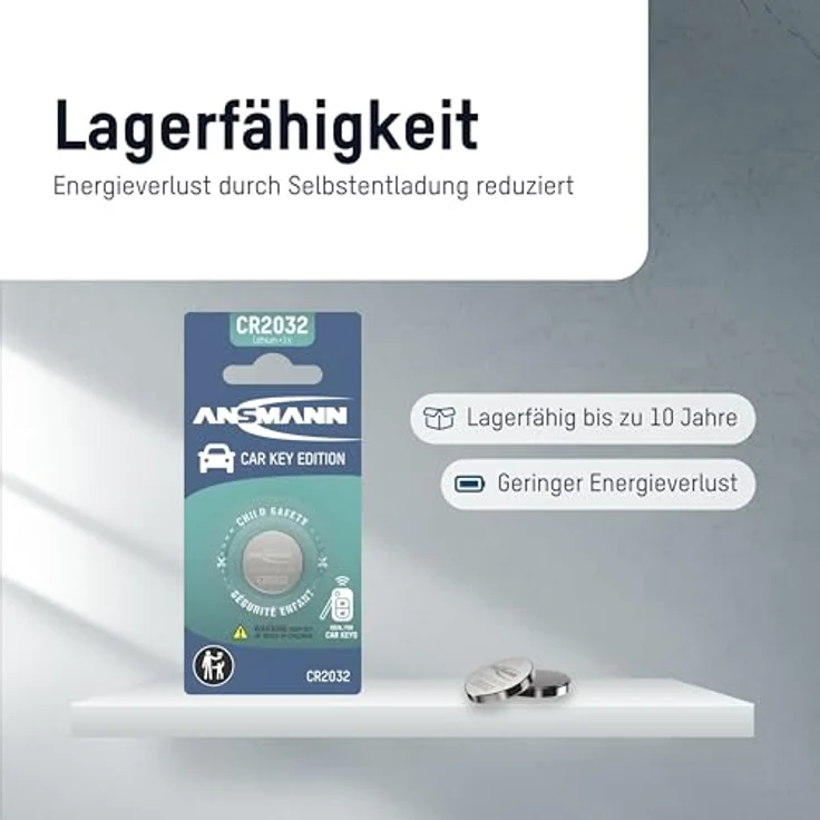 Ansmann CR2032 Li-Ion Knopfzelle, hochwertige Batterien für Autoschlüssel mit langer Lebensdauer – Bild 5