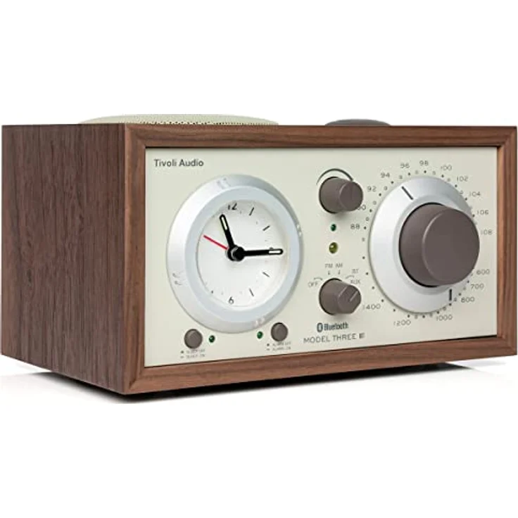 Tivoli Audio Model Three Bluetooth UKW-/MW-Radiowecker (Walnuss/Beige) - Handgefertigte Holzkoffer, Bluetooth-Technologie, UKW-/MW-Tuner – Bild 3