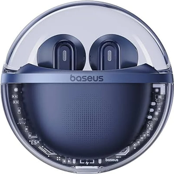 Baseus Bowie E5x, TWS Bluetooth-Kopfhörer mit KI-Geräuschunterdrückung, 25 Stunden Akkulaufzeit, Gaming-Modus, blau – Bild 4
