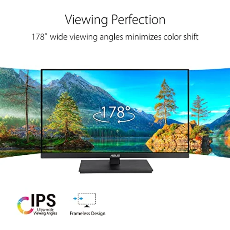 ASUS Eye Care VA27EQSB 27 Zoll Full HD Monitor ergonomisch Flicker-Free Blaulichtfilter Adaptive-Sync 75 Hz 16:9 IPS Panel 1920x1080 DisplayPort HDMI D-Sub USB Hub Schwarz – Bild 2