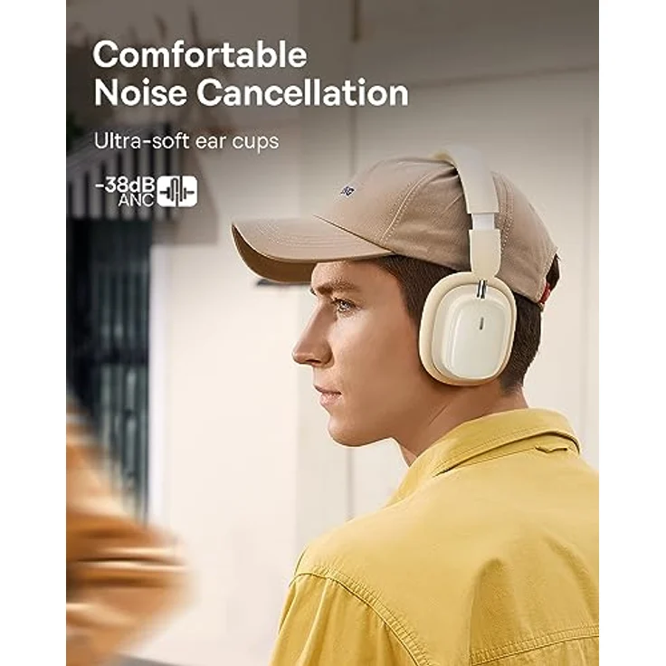 Baseus H1i Bowie ANC Kopfhörer, Noise-Cancelling mit 100 Stunden Akkulaufzeit, weiß – Bild 5