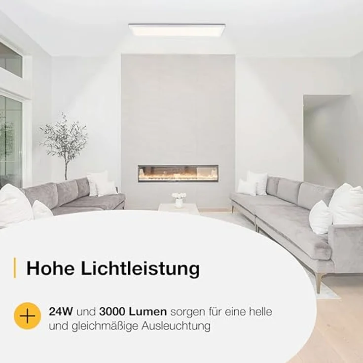 Brilliant LED Panel, 24W, 3000lm, dimmbar mit Fernbedienung, CCT Steuerung, flaches Design, IP44, für Badezimmer und Wohnräume – Bild 5
